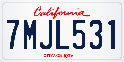 CA license plate 7MJL531