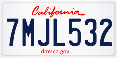 CA license plate 7MJL532