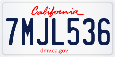 CA license plate 7MJL536