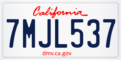 CA license plate 7MJL537