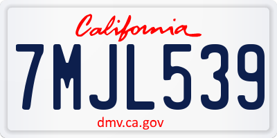 CA license plate 7MJL539