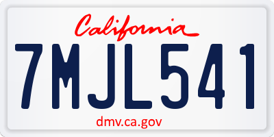 CA license plate 7MJL541