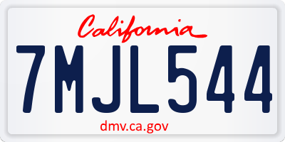 CA license plate 7MJL544