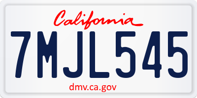 CA license plate 7MJL545