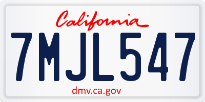 CA license plate 7MJL547