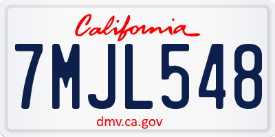 CA license plate 7MJL548