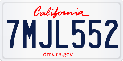 CA license plate 7MJL552