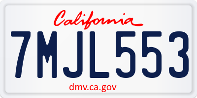 CA license plate 7MJL553