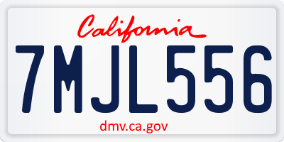 CA license plate 7MJL556