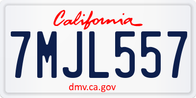 CA license plate 7MJL557