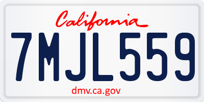 CA license plate 7MJL559