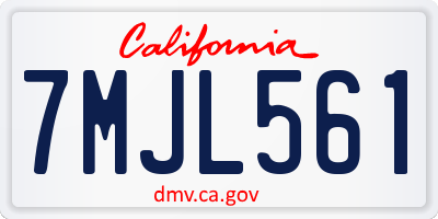 CA license plate 7MJL561