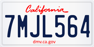 CA license plate 7MJL564