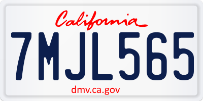 CA license plate 7MJL565