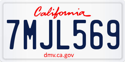 CA license plate 7MJL569