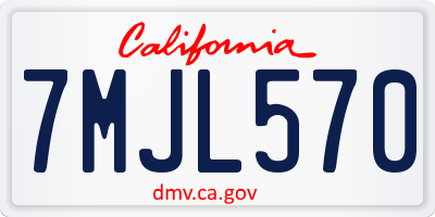 CA license plate 7MJL570