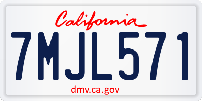 CA license plate 7MJL571