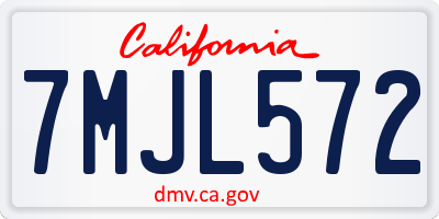 CA license plate 7MJL572