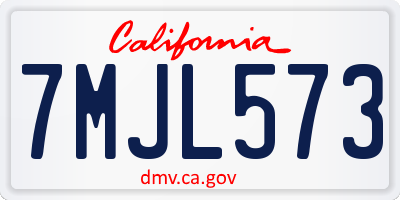 CA license plate 7MJL573