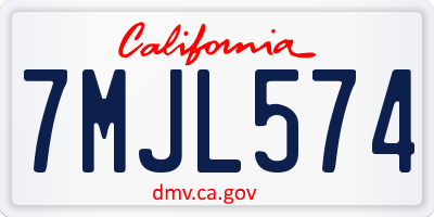 CA license plate 7MJL574