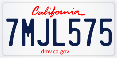 CA license plate 7MJL575