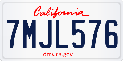 CA license plate 7MJL576