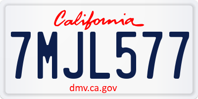 CA license plate 7MJL577