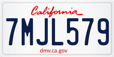 CA license plate 7MJL579