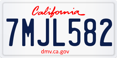 CA license plate 7MJL582