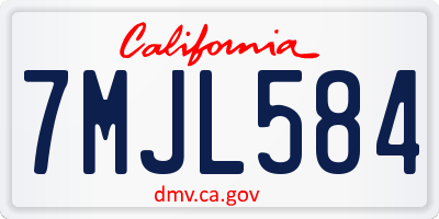 CA license plate 7MJL584