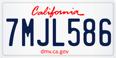 CA license plate 7MJL586