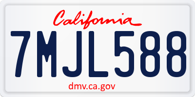 CA license plate 7MJL588