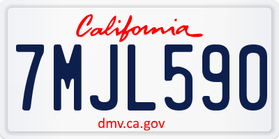 CA license plate 7MJL590