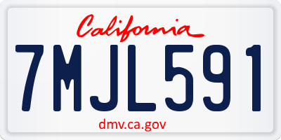 CA license plate 7MJL591