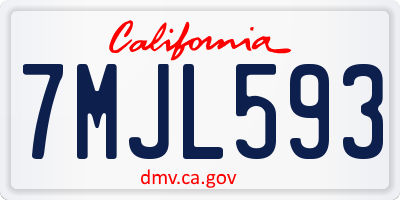 CA license plate 7MJL593