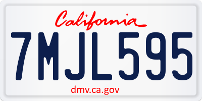 CA license plate 7MJL595