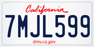 CA license plate 7MJL599