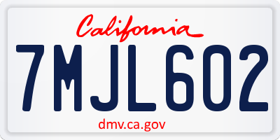 CA license plate 7MJL602