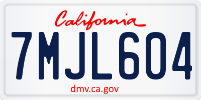 CA license plate 7MJL604