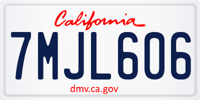 CA license plate 7MJL606