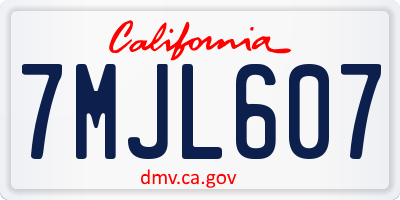 CA license plate 7MJL607