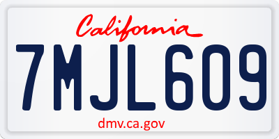 CA license plate 7MJL609