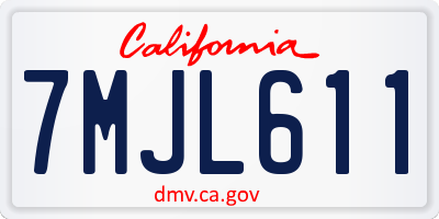 CA license plate 7MJL611