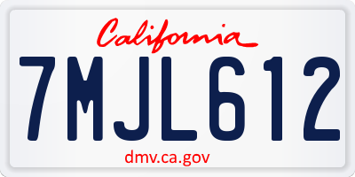 CA license plate 7MJL612