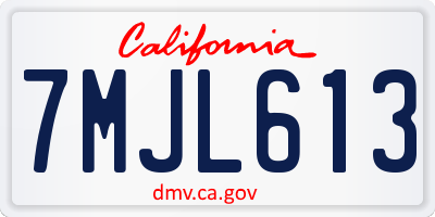 CA license plate 7MJL613