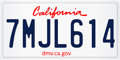 CA license plate 7MJL614