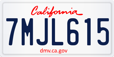 CA license plate 7MJL615