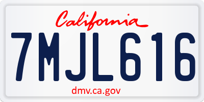 CA license plate 7MJL616