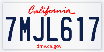 CA license plate 7MJL617