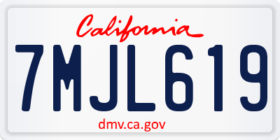 CA license plate 7MJL619